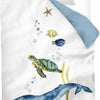 Snoozing Tavion Dekbedovertrek - Flanel - Eenpersoons - 140x200/220 cm + 1 sloop) - Wit/Blauw