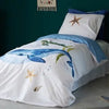 Snoozing Tavion Dekbedovertrek - Flanel - Eenpersoons - 140x200/220 cm + 1 sloop) - Wit/Blauw