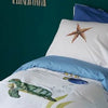 Snoozing Tavion Dekbedovertrek - Flanel - Eenpersoons - 140x200/220 cm + 1 sloop) - Wit/Blauw