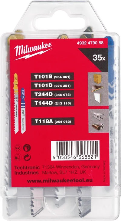 Milwaukee 4932479088 Decoupeerzaagbladen set - T receptie Jigsaw Blade Set 2 - 35 pcs