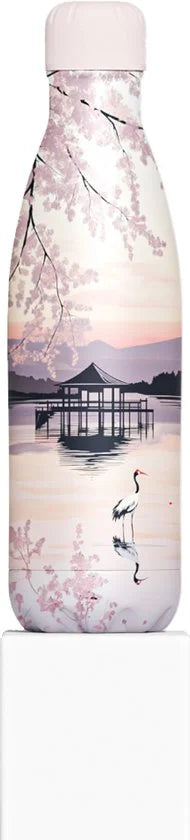 IZY Drinkfles - Sunset Lake - 500ML - Inclusief donatie - Waterfles - Thermosbeker - RVS - 12 uur lang warm