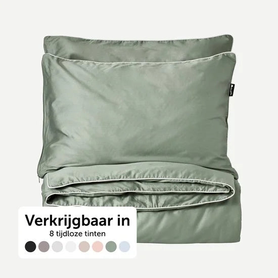 Cloudpillo Beddengoed (incl. 2 kussenslopen 55x75) - Extra zacht, Ademend en Antibacterieel - Vochtbestendig met verborgen rits - Sage Green - 200x22