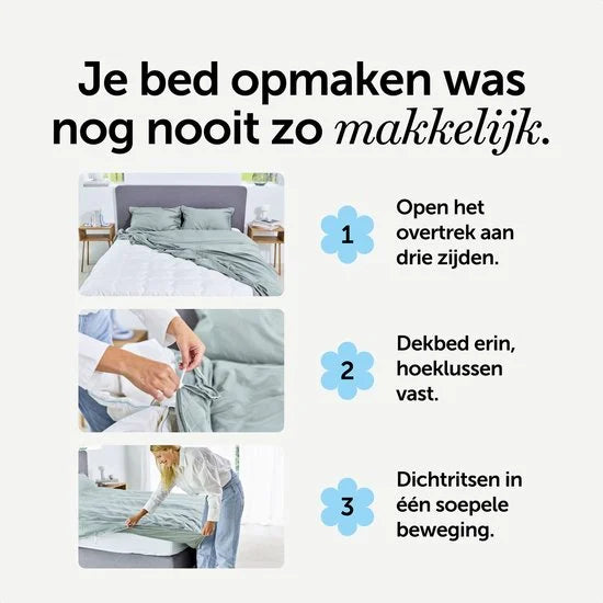 Cloudpillo Beddengoed (incl. 2 kussenslopen 55x75) - Extra zacht, Ademend en Antibacterieel - Vochtbestendig met verborgen rits - Sage Green - 200x22