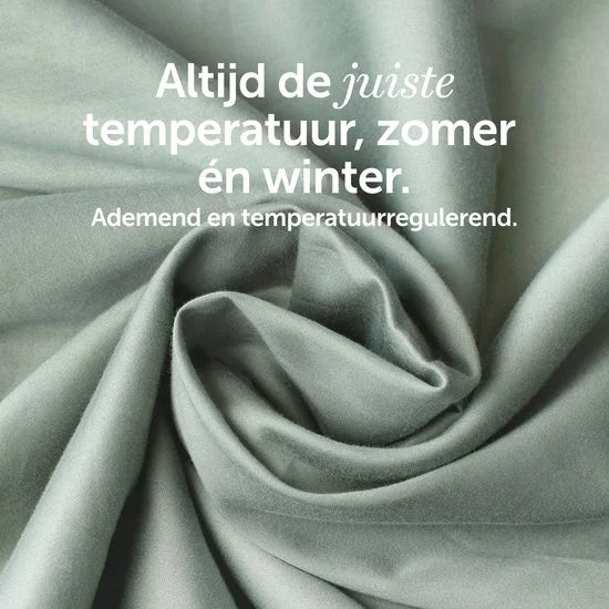 Cloudpillo Beddengoed (incl. 2 kussenslopen 55x75) - Extra zacht, Ademend en Antibacterieel - Vochtbestendig met verborgen rits - Sage Green - 200x22