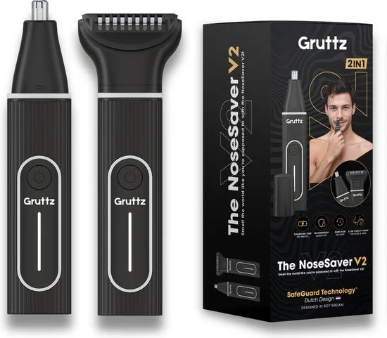 Gruttz® - Neustrimmer Mannen Premium v2 - Vrouwen - Oplaadbaar - Oortrimmer - Krachtige Motor - Waterdicht