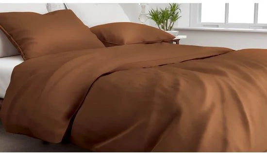 Zohome Dekbedovertrek Satinado - Effen Bedlinnen - 140x220 - Oranje - Dekbedhoes van 100% Katoen-Satijn