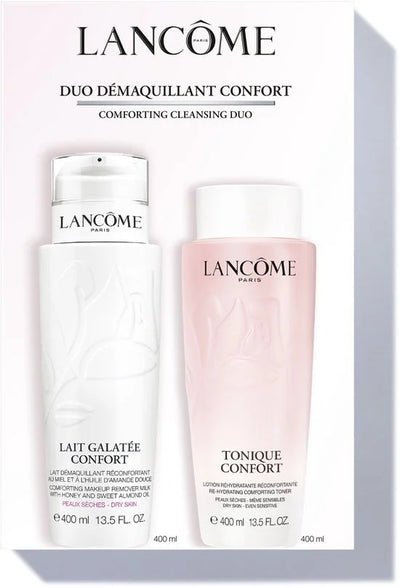 Lancôme Confort Duo Skincare Gezichtsreiniging Routine Geschenkset: Galatée Confort Reinigingsmelk 400ml + Tonique Confort Reinigingstonic 400ml - Ma
