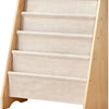 Kinderboekenkast - 76 x 62 x 28 cm - Bruin - Hout met Linnen - Kinderboekenrek - Boekenrek Kinderkamer