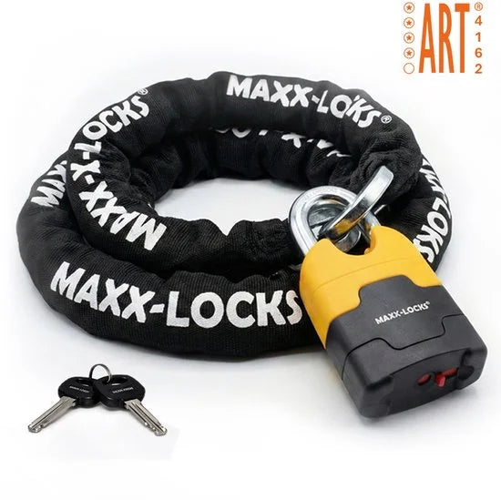 Maxx-Locks Ohura ART 4 Motorslot / Scooterslot - Kettingslot met 12 mm Dikke Schakels - Art Gekeurd Slot voor Motor en Scooter & Brommer - 120 cm
