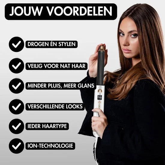 Sansbeauté® 8-in-1 Airstyler met Diffuser - Multistyler - Föhnborstel Kort Haar - Haarkruller - Haarstyler - Haardroger - Warmteborstel - Krulborstel
