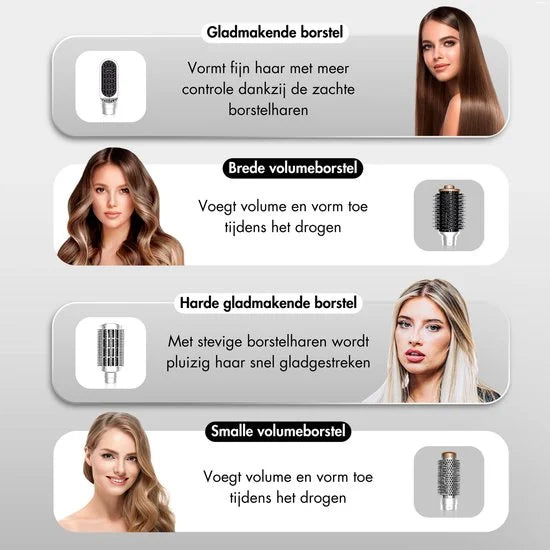 Sansbeauté® 8-in-1 Airstyler met Diffuser - Multistyler - Föhnborstel Kort Haar - Haarkruller - Haarstyler - Haardroger - Warmteborstel - Krulborstel