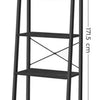 MAZAZU - Boekenkast - 5-laags ladderkast - Kast - Industrieel - houten planken & metalen frame - Zwart - 34x56x172cm