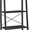 MAZAZU - Boekenkast - 5-laags ladderkast - Kast - Industrieel - houten planken & metalen frame - Zwart - 34x56x172cm