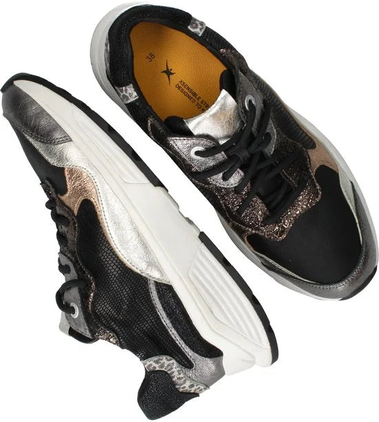 Xsensible Rainbow Sneakers - Textiel - Dames - Zwart - Maat 40