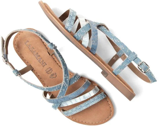 Lazamani - Zuri Dames Sandalen Denim - Maat 39