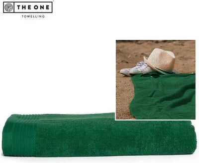 The One Towelling Classic Strandlaken - 100 x 180 cm - Strand handdoek - Hoge vochtopname - 100% Gekamd katoen - Groen
