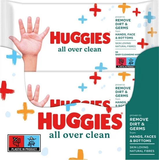 Huggies billendoekjes - All Over Clean - 10 x 56 - 560 billendoekjes - voordeelverpakking