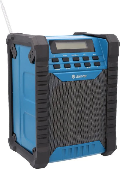 Denver Bouwradio DAB - Bluetooth - met Accu - AUX - FM - USB-C - Spatwaterdicht - WRD60