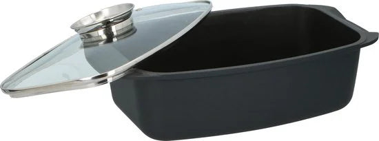 alpina Braadslede - Ovenschaal Rechthoekig - 39,5x22,5x10,8cm - 5.5L - RVS - Zwart