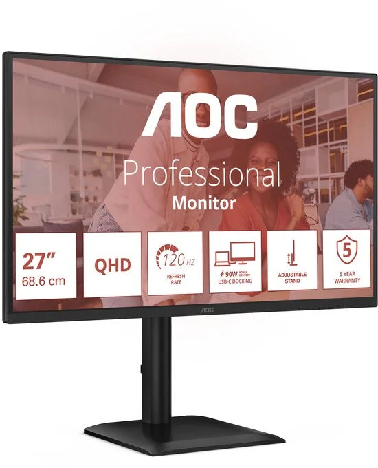 AOC E4 Q27E4CV computer monitor 68,6 cm (27") 2560 x 1440 Pixels Quad HD LED Zwart