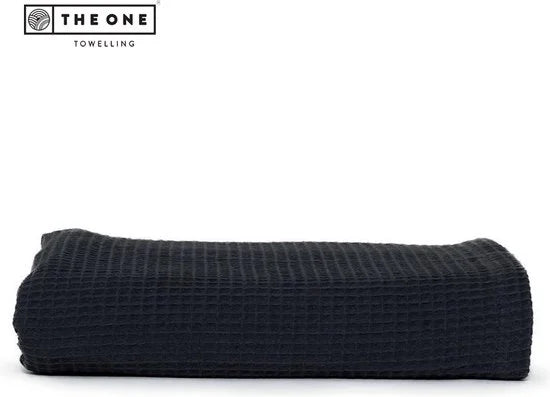 The One Towelling Wafel Handdoek - 100 x 150 cm - Hoge vochtopname - 230 gr/m² - Katoen - Antraciet
