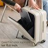 FLY&BYE® Handbagage Koffer 36L - 54x36x23cm - Dubbel TSA Slot - Extra sterke Rits met Voorvak - Unisex - Creme