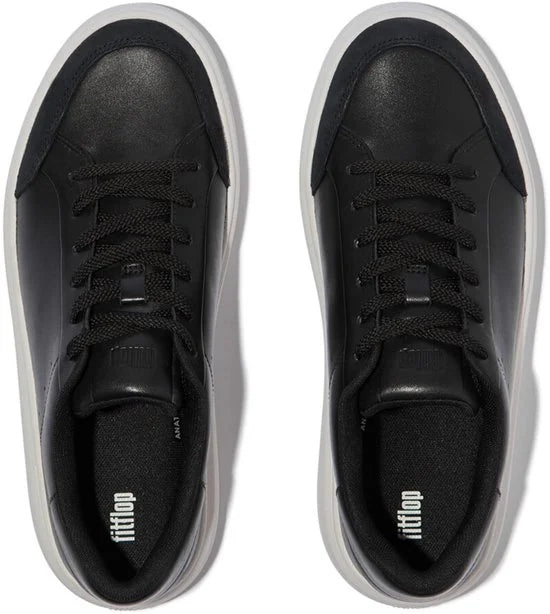 FitFlop Rtg Leather/Suede Sneakers Dames Sneakers - Zwart