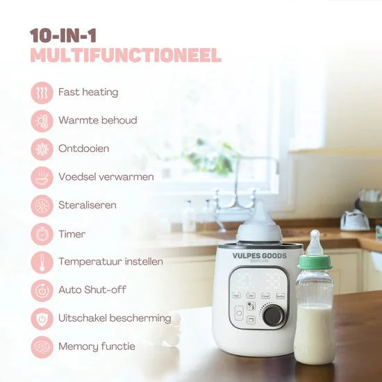 Vulpes Goods® BabyCare - Flessenwarmer PRO 10in1 - Flesverwarmer - Flessenverwarmer - Verwarming van vloeistoffen en eten - Snel opwarmen - Opwarmen,