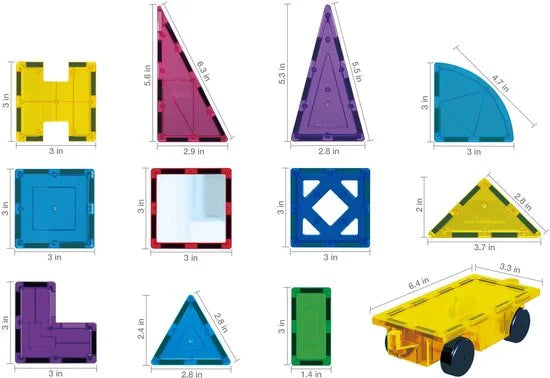 Tactic Picasso Tiles - Constructiespeelgoed - Magnetic Tiles - Magnetische Tegels - Blocks and Mirrors Set - STEM Speelgoed - Creatief Bouwspeelgoed