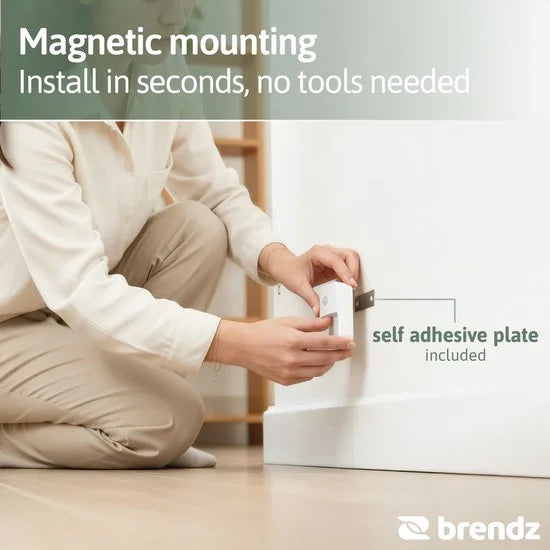 Brendz LED Trapverlichting, Nachtlampje Bewegingssensor, USB-C Oplaadbaar, Magnetisch, Warm Wit 3000K, Kastverlichting Draadloos, Inuk