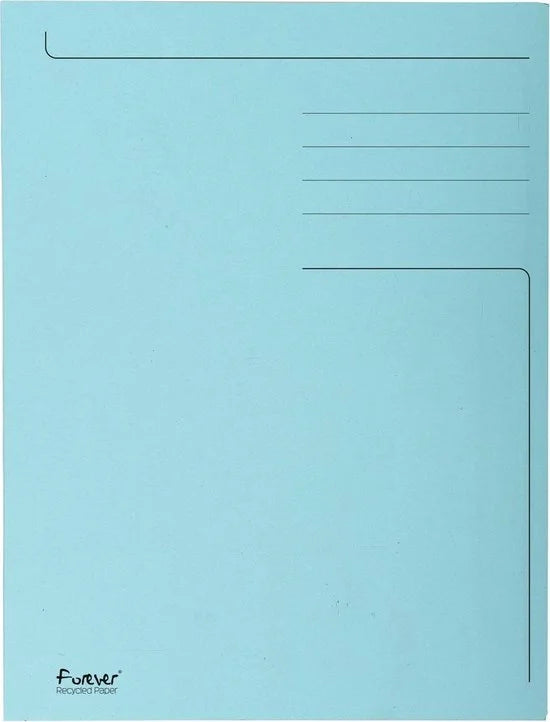 Exacompta 50x FOREVER® bedrukte map met 3 kleppen - 280gm2 - 24x32 cm voor A4 - Lichtblauw - 448006E