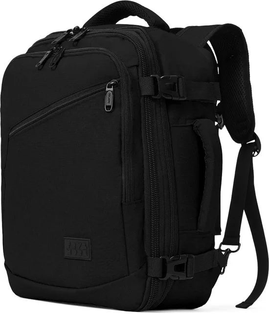 TRVLMORE 25L Reistas - Handbagage Rugzak - Underseater - Rugtas - Past Binnen 40x30x20 - Weekendtas - Spatwaterdicht - Dames en Heren - Zwart