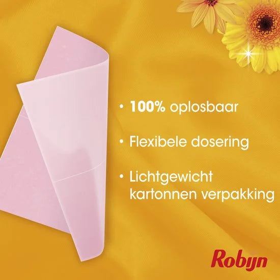 Robijn - Wasmiddeldoekjes - Color - 100% oplosbare doekjes in een kartonnen verpakking - 160 wasstrips