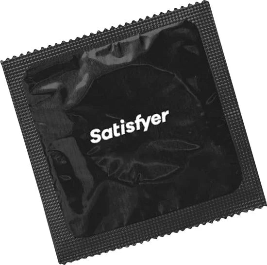 Satisfyer Condooms Heren | 100 stuks | 45-64 mm | XS - XL beschikbaar | Realistisch & dun met vochtig oppervlak | Huidvriendelijk & geurloos | Met re