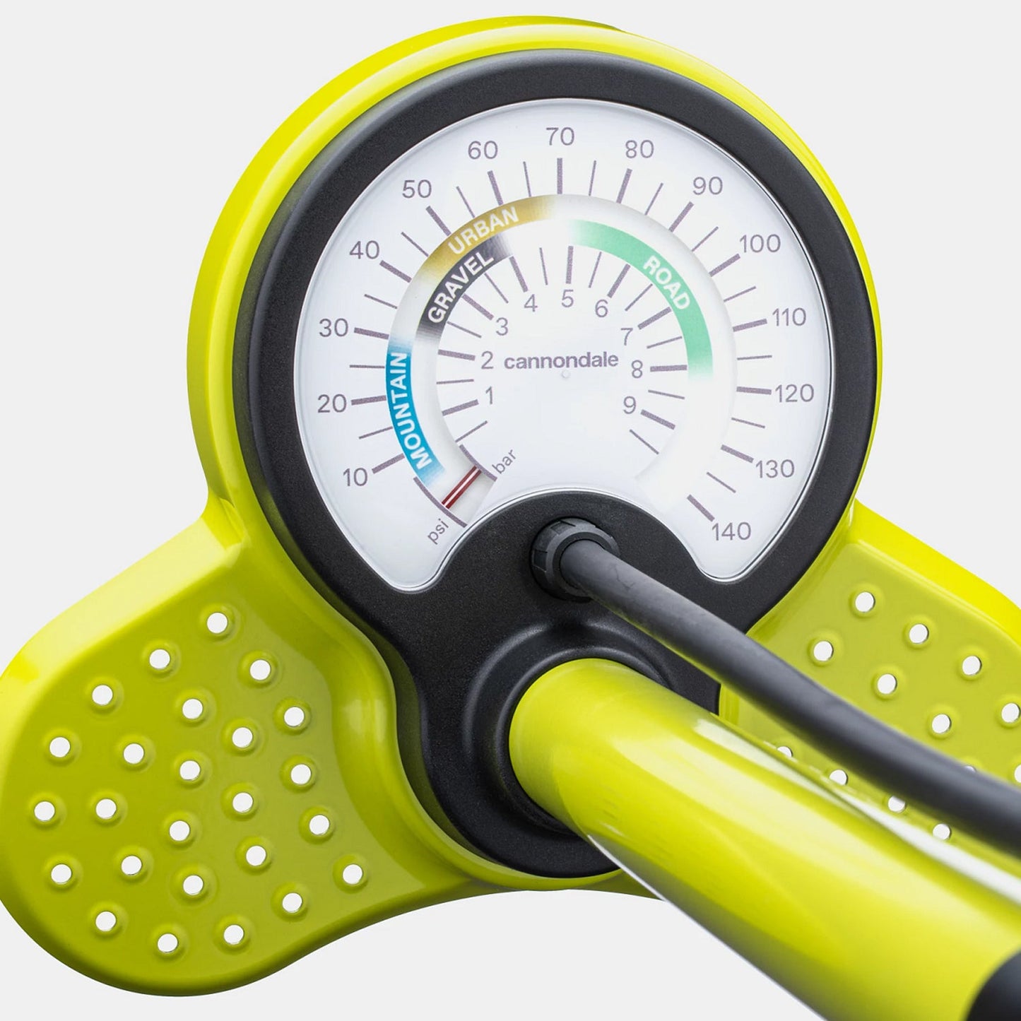 Cannondale Essential Fietspomp – Geel | Met Drukmeter & AutoSelect Ventielkop voor Presta & Schrader