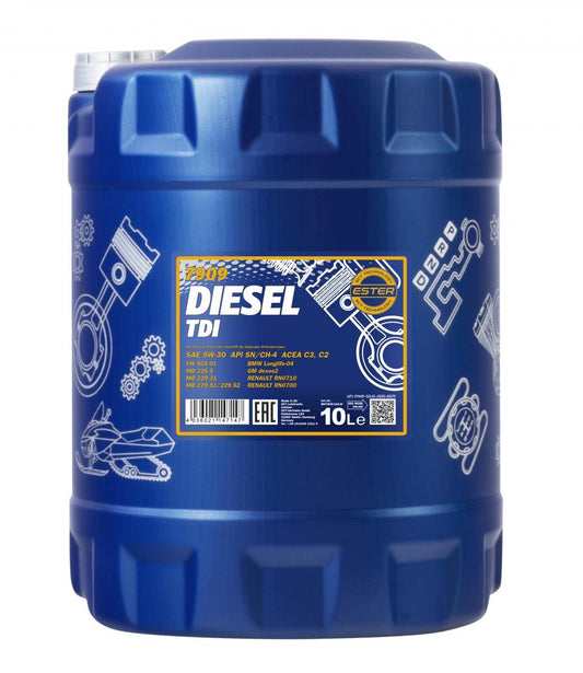 MANNOL Diesel TDI 5W-30 – 10L | Hoogwaardige Synthetische Motorolie voor Dieselvoertuigen